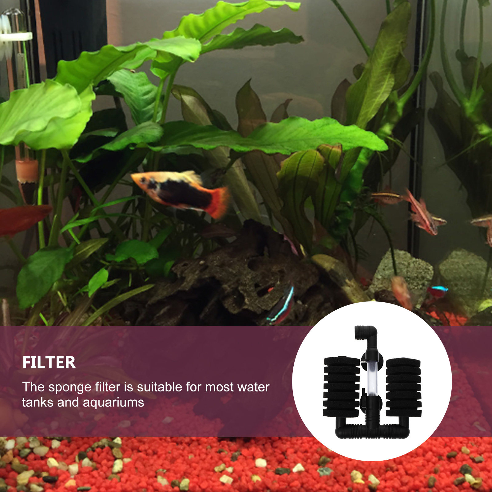 1Pcs Aquarium Sponge Filter Bi - Aquarium Fish Guppy recension och pris