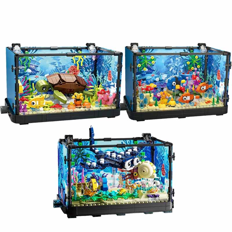 Fish Tank Building Block Set w - Aquarium Fish House recension och pris