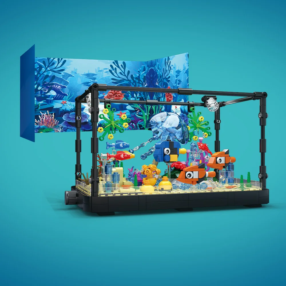 Fish Tank Building Block Set w - Aquarium Fish House recension och pris