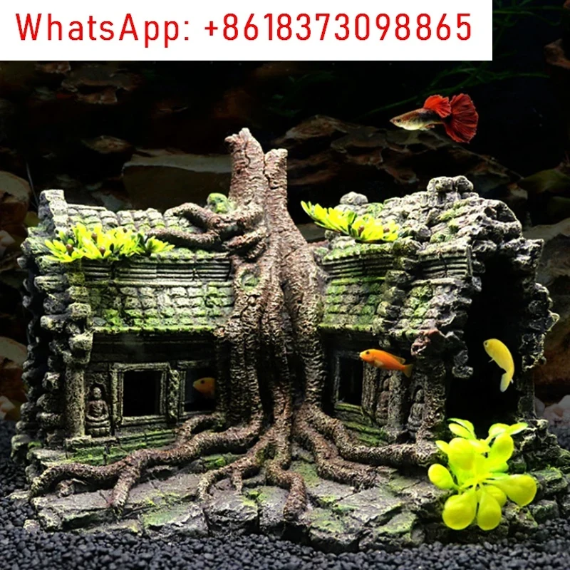 Resin Tree House Wooden Aquari - Aquarium Fish House recension och pris
