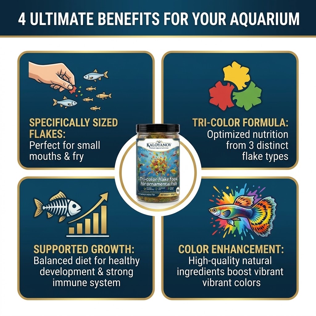 Tri-Color Aquarium Fish Food F - Aquarium Fish Guppy recension och pris